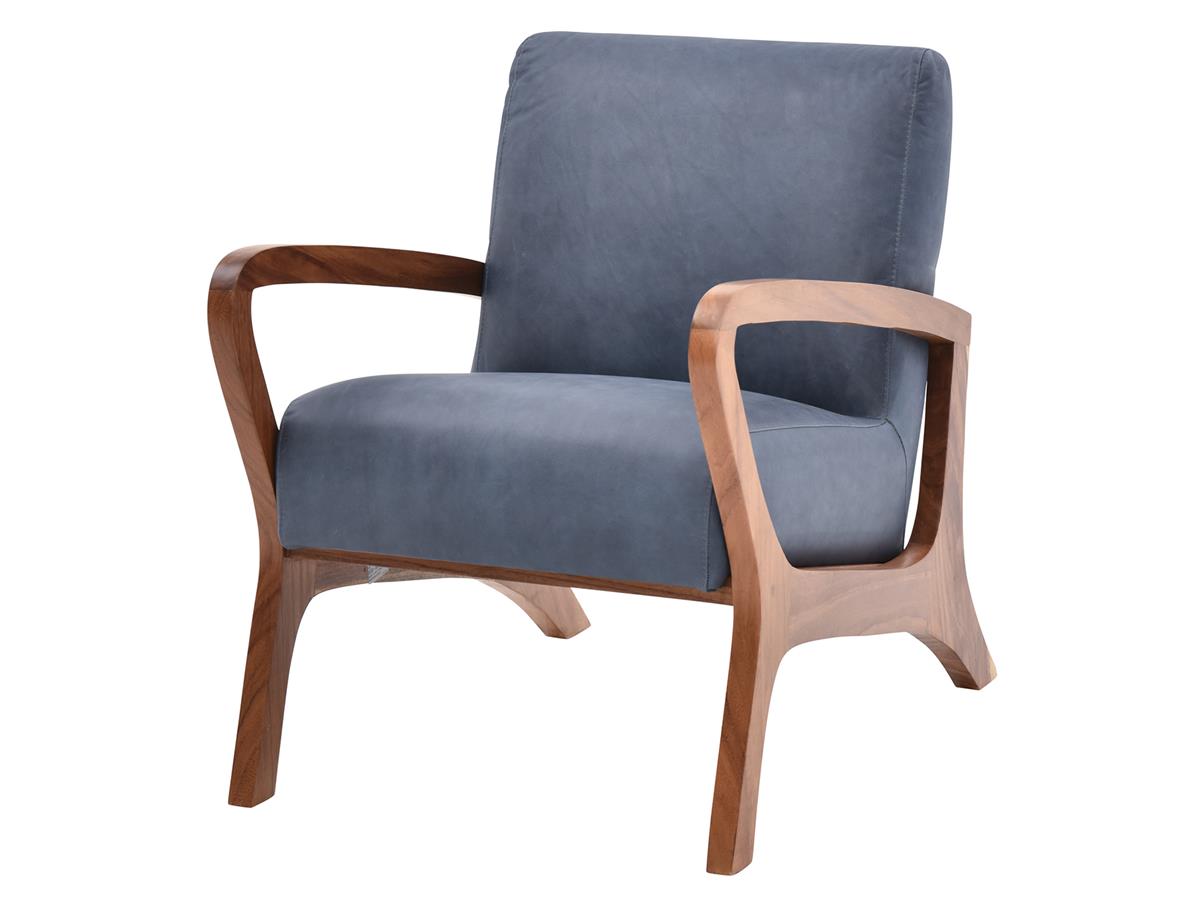 Parota Milan Leather Chair, Cobalt Blue